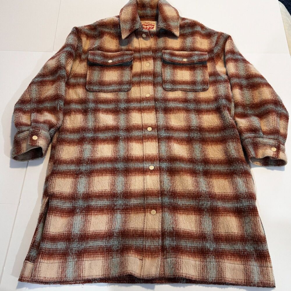 Womens Levi’s Selma Shirt Jacket Shacket Coat Plaid Size Small